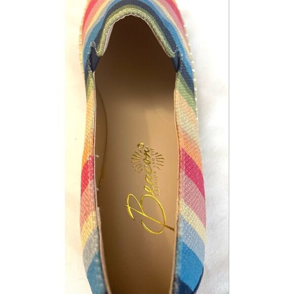 Beacon Fashion Multicolored Canvas Loafers Women’s Shoes Size 7 Medium New - Picture 7 of 12